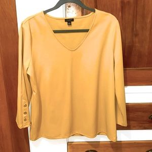 Ann Taylor Factory Mustard Top Size L